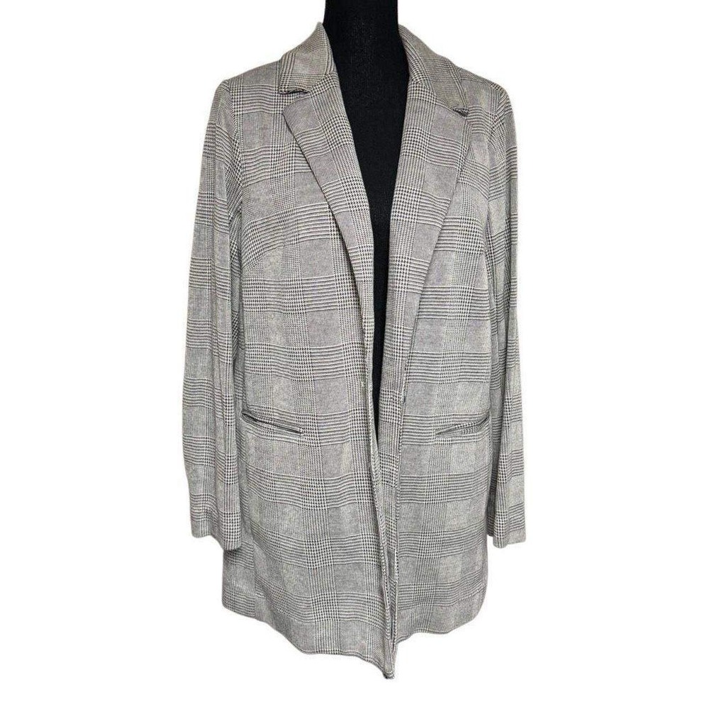 Torrid Studio Black and White Check Plaid Stretch Blazer